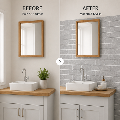 Liorava Gray Marble Peel & Stick Backsplash Tiles